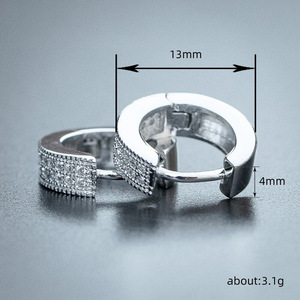 Eleganti Orecchini a Clip Minimalisti con Zirconi, Design Geometrico, Gioielli da Donna alla Moda per Uso Quotidiano, Regalo Chic - Product Image 3