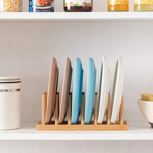 Égouttoir à vaisselle moderne en pin sur mesure, support de rangement en bois pour assiettes, bols, tasses, casseroles, ustensiles de cuisine et planches à découper - Product Image 2