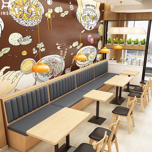 Meubles de <span class=keywords><strong>restaurant</strong></span> personnalisés, tables et chaises, ensembles de sièges pour restaurants, cafés, fast-foods, bars, sièges en bois, canapé, chaise ST004 - Product Image 3