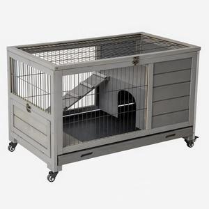 Poulailler en bois de <span class=keywords><strong>sapin</strong></span> massif avec plateau de nettoyage extractible, grande cage extérieure pour poules avec nichoir et barre de repos - Product Image 1