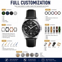 Montres mécaniques de plongée personnalisées avec logo, super lumineuses, pour hommes, étanches à 100 m, analogiques, automatiques, fabricant OEM