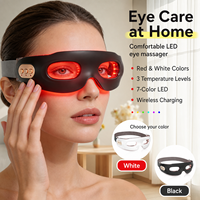 Masque chauffant LED pour les yeux avec 3 niveaux de température et 7 couleurs de lumière, appareil de beauté contour des yeux pour les routines de beauté quotidiennes