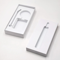 Boîte haut de gamme personnalisée en carton rigide blanc avec pelliculage mat, pour accessoires électroniques, appareils intelligents et emballage d'écouteurs