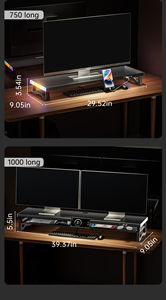 Supporto per Monitor Senza Luce LED, Regolabile in Altezza, per Due Monitor Simultaneamente - Product Image 4