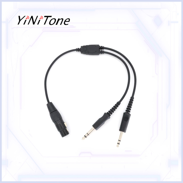 Airbus GA Dual Plug Female XLR 5 Pin Male Aviation Earphone Adapter with Stereo Audio Headset Cable Accessory for Aircraft Crew
