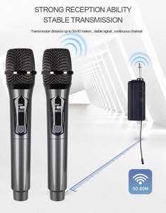 Micrófono de Karaoke <span class=keywords><strong>Profesional</strong></span> VHF UHF, Micrófono Inalámbrico de Mano con Condensador para Cantar en la Iglesia - Product Image 3
