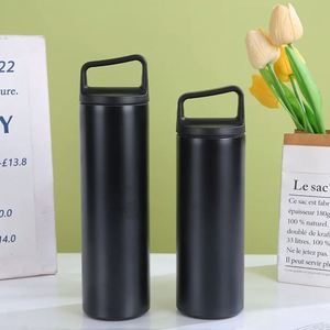 Bouteille d'eau isotherme en acier inoxydable 304 de 450 ml et 600 ml, tasse droite mate avec couvercle à poignée de transport pour les voyages en extérieur - Product Image 3