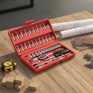 High Quality 46 Pcs Professional Heavy Duty Hand Tools Portable Auto Car Repair Kit Ratchet <b>Socket</b> Wrench Set - Product Image 2