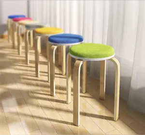 Colorido multi-uso de madera maciza taburete habitación dineer Mesa taburete de asiento