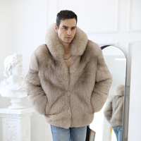 Dernier modèle de vêtements d'extérieur chauds et charmants en fourrure de renard avec chapeau pour hommes, manteau confortable en fourrure de renard pour l'automne et l'hiver