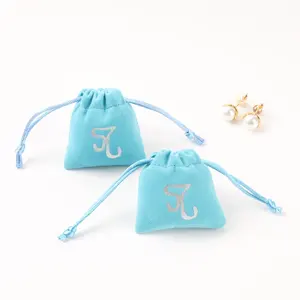 High End Small Velvet Gift Packaging Drawstring Cufflinks Bag Mini Jewelry Velvet Pouch