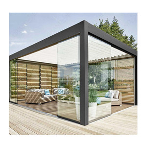 <span class=keywords><strong>Pergola</strong></span> en <span class=keywords><strong>aluminium</strong></span> électrique avec les lames réglables imperméables et l'illumination de LED - Product Image 1