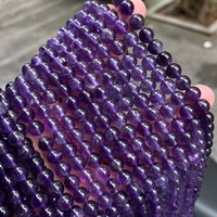 Prix de gros 8mm pierre précieuse naturelle perle ronde dent chien améthyste perles de guérison perle en vrac pour la fabrication de bijoux