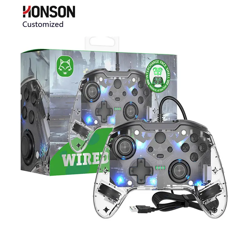 جهاز تحكم بالألعاب سلكي USB من HONSON لأجهزة ألعاب الفيديو Xbox One جهاز تحكم لاسلكي عصا تحكم عصا تحكم للألعاب للكمبيوتر