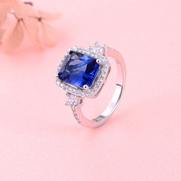 Bagues de luxe en argent Sterling 925 sans plomb, grandes pierres précieuses bleues, bagues islamiques turques
