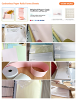 Rollo de Papel Autocopiativo Certificado FSC y Papel Autocopiativo de 9.5x11 Pulgadas, 2-6 Capas, Suministro de Formularios de Oficina al por Mayor