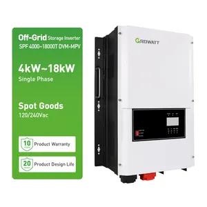 Growatt SPF 4000-18000T 12kw 18kw Fase dividida 240V 220V DC a AC Inversor solar híbrido fuera de la red Uso doméstico EE. UU.