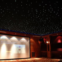 Venta al por mayor decoración interior moderna falsa 3D techo diseños panel acústico estrella de fibra óptica