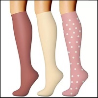 Chaussettes de compression premium pour femmes, mode automne, hauteur genou, tricotées en nylon, avec bordure et design ergonomique, pour infirmières et soutien pendant la grossesse