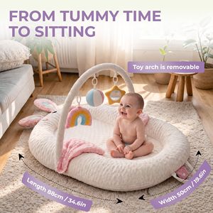 Cuna Plegable para Bebés con Paneles Laterales Ajustables, Cojín de Actividades Portátil para Bebés de 0 a 24 Meses - Product Image 4