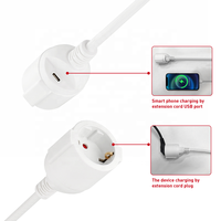 Rallonge d'alimentation intérieure/extérieure de haute qualité avec vente d'usine USB-prise EU et CN Standard AC mâle et IEC femelle Type d'extrémité
