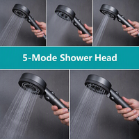 Pommeau de Douche Écologique Haute Pression Effet Pluie 3 Modes de Jet Réglables Économie d'Eau Filtre Pierres Minérales Chrome Appartement