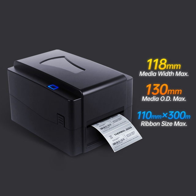 T4201 Desktop Thermal Transfer Barcode Printer Label Printer 203/300 DPI Industrial Label Printer Ribbon Printing Machine