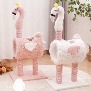 Meubles pour animaux de compagnie modernes de style dessin animé, design flamant rose, jouets à gratter en sisal préférés des chats, arbres à grimper pour chats, lits pour animaux de compagnie - Product Image 4