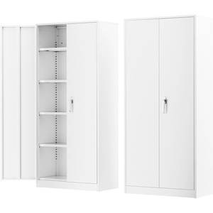 Armario Metálico Moderno, Armario Metálico Estrecho con Cerradura, 4 Estantes Ajustables, Resistente, Color Personalizable para Escuela, Hospital - Product Image 1