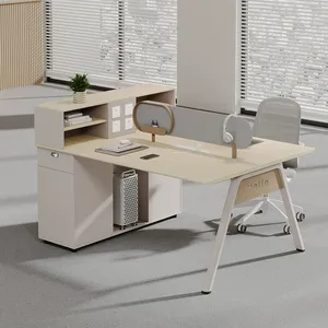 Venta al por mayor de escritorio de madera ergonómico contemporáneo Durable MDF escritorio de la computadora y sillas para la estación de trabajo de oficina moderna - Product Image 1