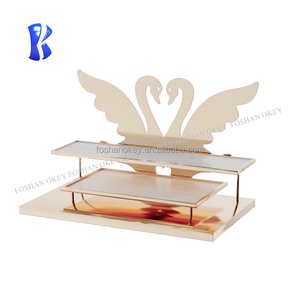 Support de présentation en forme de papillon OKEY, support de <span class=keywords><strong>buffet</strong></span> moderne en or, élévateur de dessert, support à thé de l'après-midi pour <span class=keywords><strong>buffet</strong></span> - Product Image 2