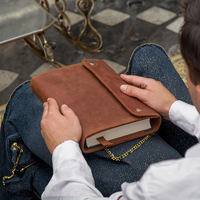 Étui de rangement pour Bible Boshiho, cadeaux chrétiens simples, durable, portable, pour usage quotidien, avec poche zippée Crazy Horse, poignée, couverture en cuir