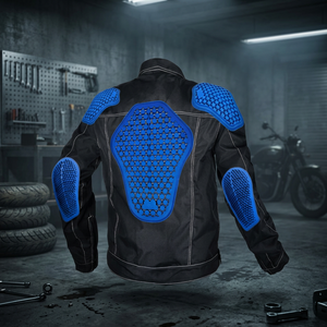 Veste de moto unisexe imperméable de qualité supérieure, col montant, patchwork, armure CE, coupe ajustée pour motard et motocross - Product Image 3