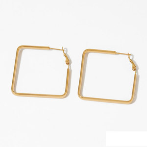 Wholesale Bulk 316L Stainless Steel 14k 18k Gold Plated Fine Jewelry Fashion Hoop Exaggerated Light Big <b>Large</b> Earrings for Women - Product Image 5