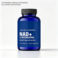 Capsules de NAD+ et de Resvératrol, 120 unités, pour le bien-être cellulaire des adultes, la croissance musculaire et la gestion de l'énergie