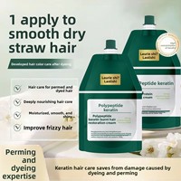 Crème réparatrice 2-en-1 à la kératine hydrolysée pour cheveux secs, frisés et abîmés, traitement intensif, masque capillaire, après-shampoing