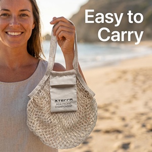 Hot Selling Cotton Mesh Tote Bag Large Capacity Travel Beach Bag Portable Women Handbag with Inner Pocket - Product Image 2