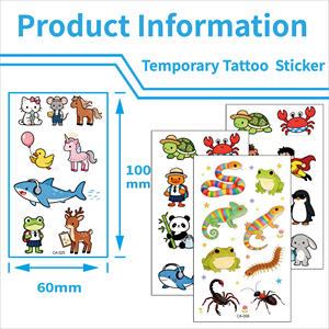 Tatuajes Temporales Ecológicos de Papel para Niños, Diseños de Animales, Mariposas, para Cara y Cuerpo, Artículos de Fiesta Modernos - Product Image 1
