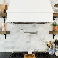 Mosaïque de carreaux de marbre blanc Bianco Carrara en forme de briques pour crédence de cuisine et carreaux muraux de salle de bain