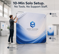 Mur d'affichage en tissu tendu personnalisé pour salon professionnel, vente en gros directe usine OEM, impression sans couture USA, Royaume-Uni, Europe, Canada