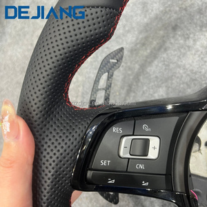 พวงมาลัยหนังมัลติฟังก์ชั่นสำหรับ VW Volkswagen MK5 MK6 MK7 MK7.5กอล์ฟ6 7 <span class=keywords><strong>R</strong></span> <span class=keywords><strong>GTI</strong></span> <span class=keywords><strong>POLO</strong></span> Passat B8อัพเกรดปลั๊กแอนด์เพลย์ - Product Image 4