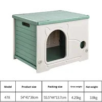 Petite maison pour chat en plastique solide et écologique, confortable, imperméable et lavable, pour l'extérieur et le salon.