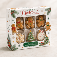 Boîte en carton blanc 350 g/m² imprimée CMYK sur mesure avec pelliculage brillant pour l'emballage de biscuits de Noël au gingembre