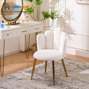 Sillón de Salón Moderno y Lujoso, Respaldo de Terciopelo Blanco, Patas Doradas, Muebles de Recepción para Peluquería, Venta al Por Mayor OEM - Product Image 1