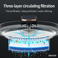 Fontaine à eau pour chat en plastique améliorée, distributeur d'eau automatique électrique pour chat