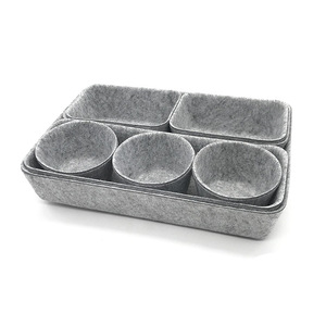 Juego de contenedores Organizadores de oficina multifuncionales de 8 Uds. Divisores de cajones cuadrados de fieltro para uso alimentario - Product Image 4
