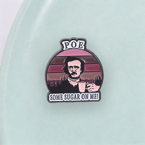 Broche con diseño <span class=keywords><strong>de</strong></span> atardecer retro, cita humorística y motivos literarios, para accesorios <span class=keywords><strong>de</strong></span> ropa - Product Image 3