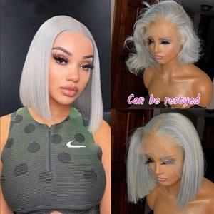 Peluca de pelo peruano Bob recto de doble dibujado HD encaje sin pegamento cabello humano vietnamita crudo Bob por frente de encaje suizo desplumado Perruque - Product Image 5