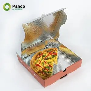 Original-pizzaverpackungsboxen isolierung aluminiumfolie wellpappe zum mitnehmen individuell bedruckte pizza-box mit logo