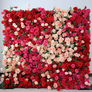 <span class=keywords><strong>T90</strong></span> toile de fond fleur tropicale Faux mur floral fleurs de mariage colorées tissu à base de couleur mélangée feuillage 7D mur de fleurs pour la décoration - Product Image 3